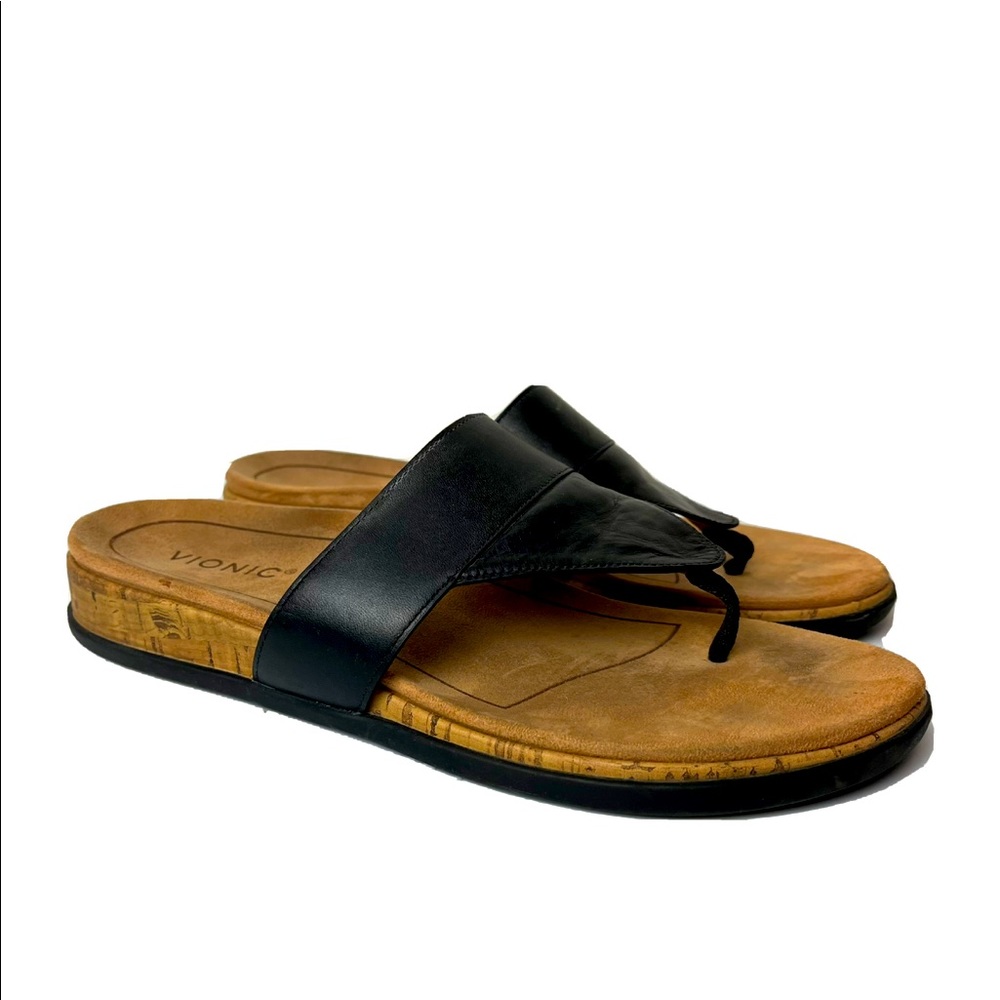 Vionic Jillian Womens Toe Post Platform Sandal Le… - image 1